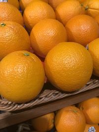 Close-up of oranges in market