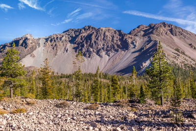 Scenic view of rocky mountains against sky