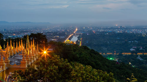 Mandalay hill viewpoint major pilgrimage site and pagoda mandalay hill temple, mandalay, myanmar.