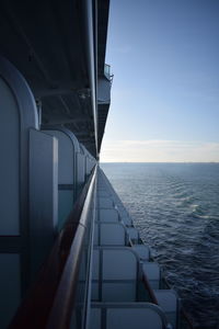 View of sea against sky on cruise boat