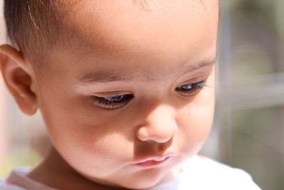 Close-up of cute baby girl