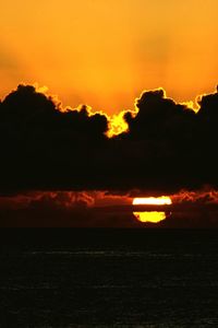 Scenic view of sunset over sea