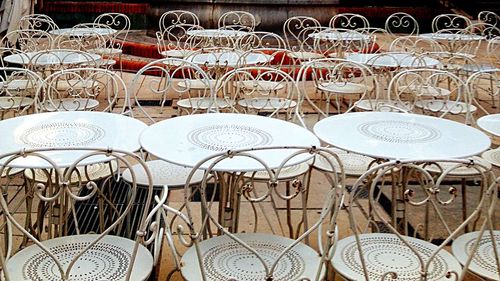 Full frame shot of empty chairs