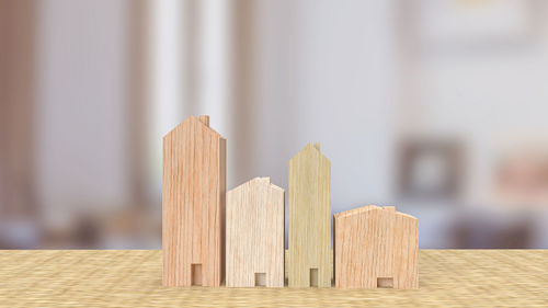 Close-up of stack on table