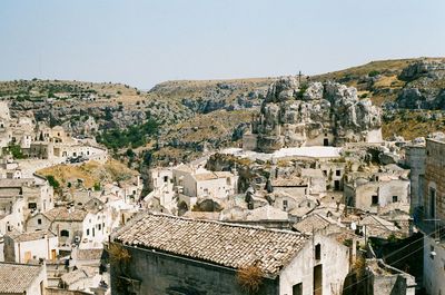 View of town against clear sky