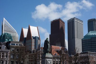 Low angle view of buildings against sky