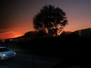 Scenic view of landscape against sky during sunset