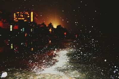 View of illuminated lights at night