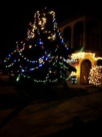 View of illuminated lights at night