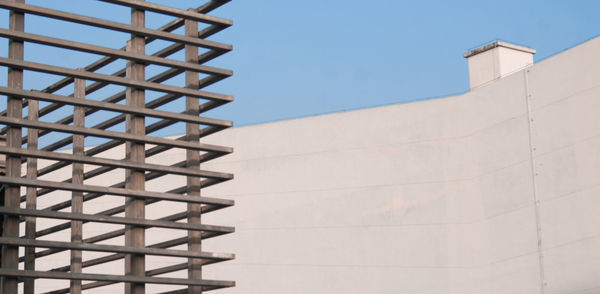 Low angle view of built structure against clear sky