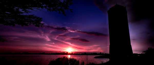 Scenic view of sunset over sea