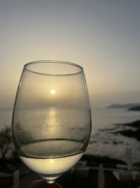 Close-up of wineglass on table