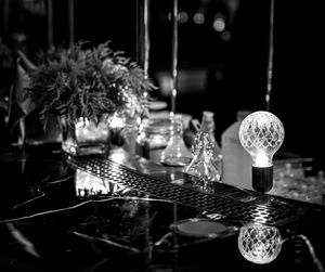 Close-up of wine glass on table at restaurant