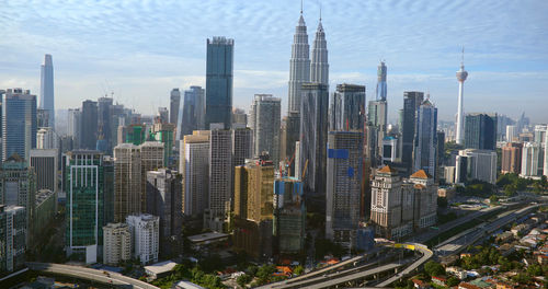 Aerial view of buildings in city ,kuala lumpur ,malaysia