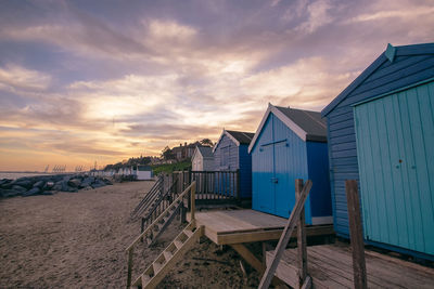 Sunset over the seafront at felixstowe in suffolk, uk