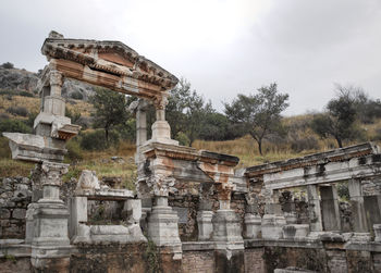 Low angle view of old ruin