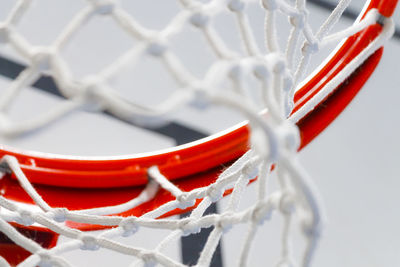 Low angle view of basketball hoop