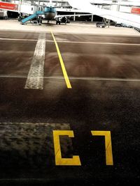 Road marking on street
