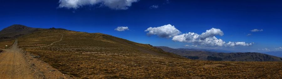 Panoramic view of majestic mountains against sky