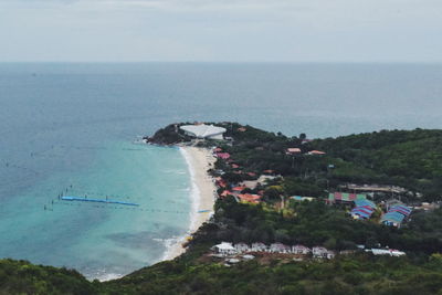 High angle view of sea against sky