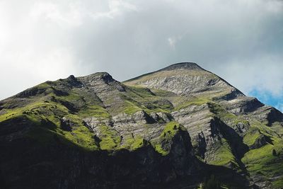 Low angle view of mountain against sky