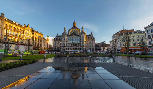 Antwerp central station against sky