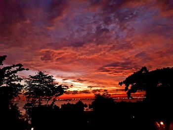 Scenic view of dramatic sky during sunset