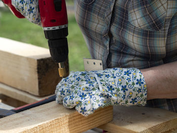 Man working on wood