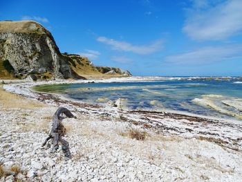 Scenic view of beach against sky