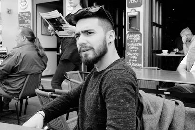 Man sitting in restaurant