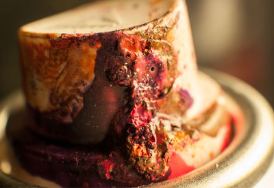 Close-up of bread in plate