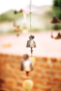 Close-up of water hanging