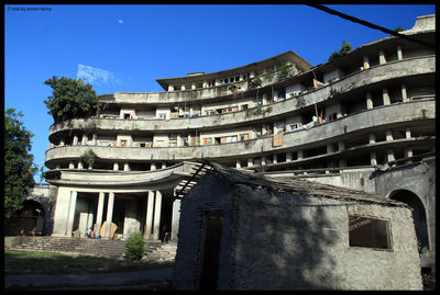 Exterior of building against blue sky