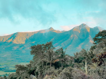 Scenic view of mountain range against sky