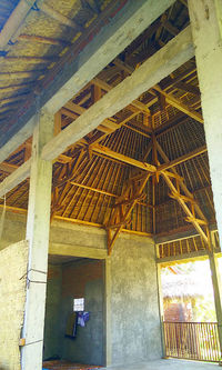 Low angle view of ceiling in abandoned building