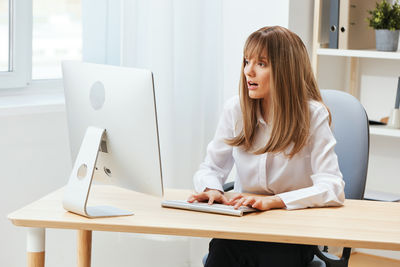 Businesswoman working at office