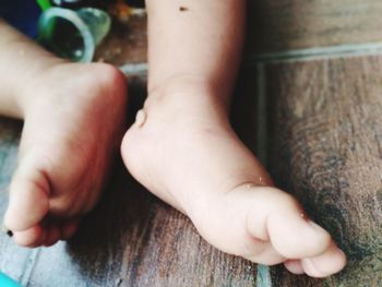 Close-up of baby hand