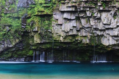 Scenic view of waterfall