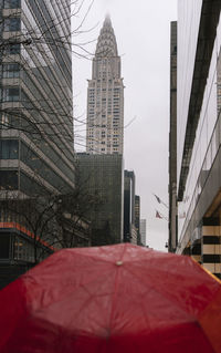 Low angle view of buildings in city