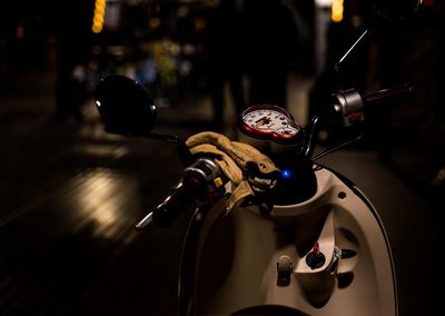 Close-up of toy car on road