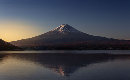 Scenic view of snowcapped mountain against sky