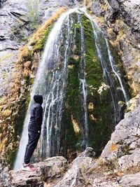 Scenic view of waterfall