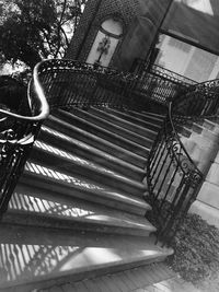 High angle view of spiral staircase of building