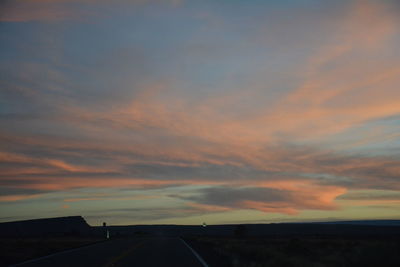 Low angle view of dramatic sky at sunset