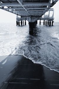 Pier over sea during winter