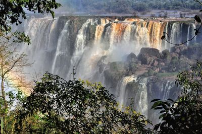 Scenic view of waterfall