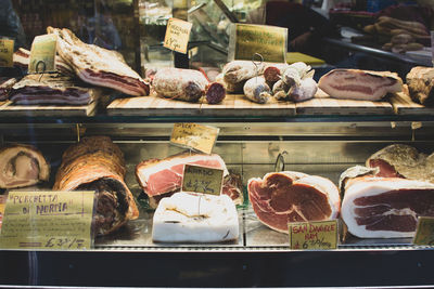 Food for sale at market stall