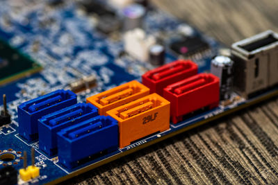 Close-up of computer keyboard on table