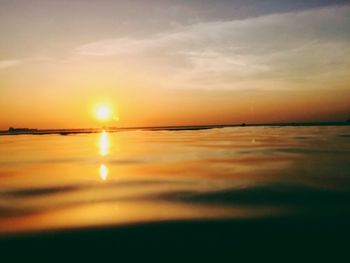 Scenic view of sea at sunset