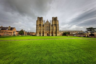 View of temple against cloudy sky